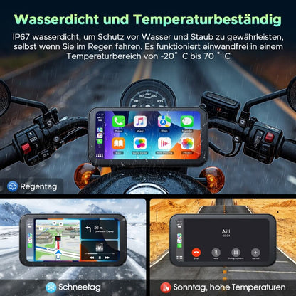 Lamto RC15 6.25" Motorcycle Carplay Screen Drahtlose Tragbare A-pple Carplay & Android Auto