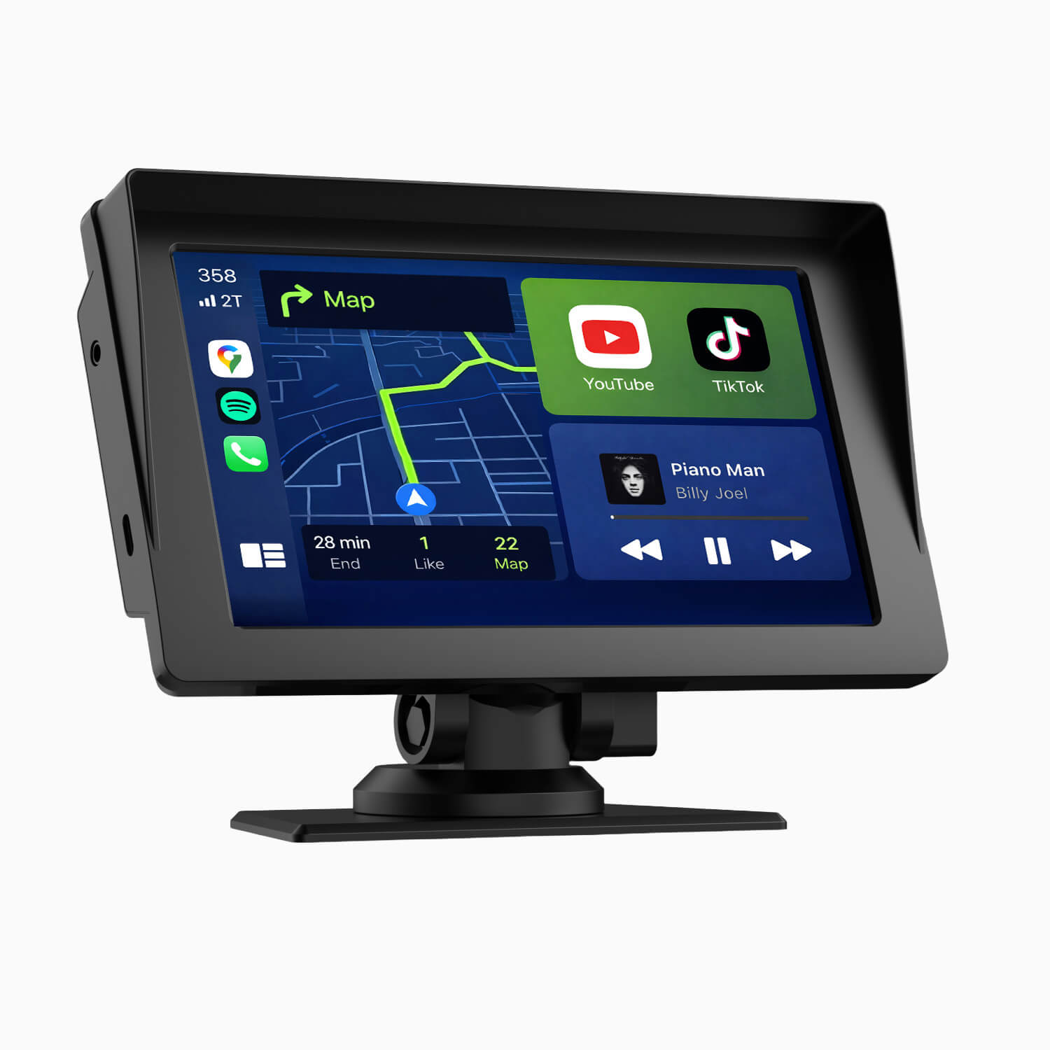 LAMTTO RC04 7'' Wireless Apple Carplay & Android Auto for Car Stereo With  1080P Backup Camera