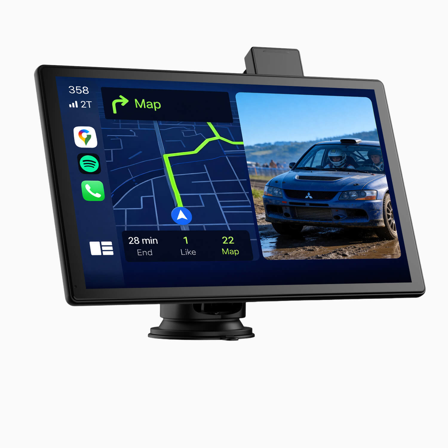 LAMTTO RC13 9'' Touchscreen Wireless CarPlay Smart Screen with 4K Front + 1080P Rear Dash Cam