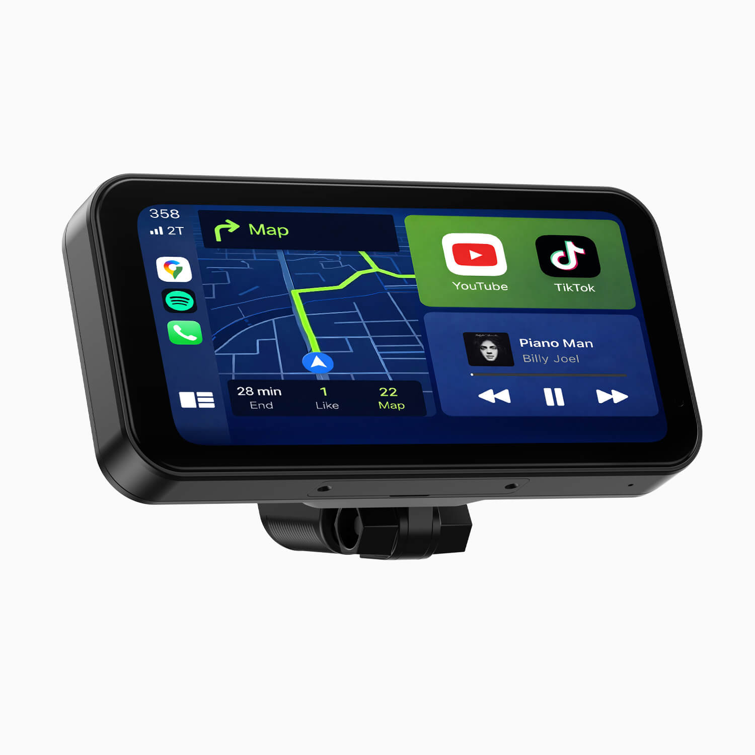 LAMTTO RC15 6.25" Motorcycle Audio Touch Screen Wireless Carplay/Android Auto for Motorcycle