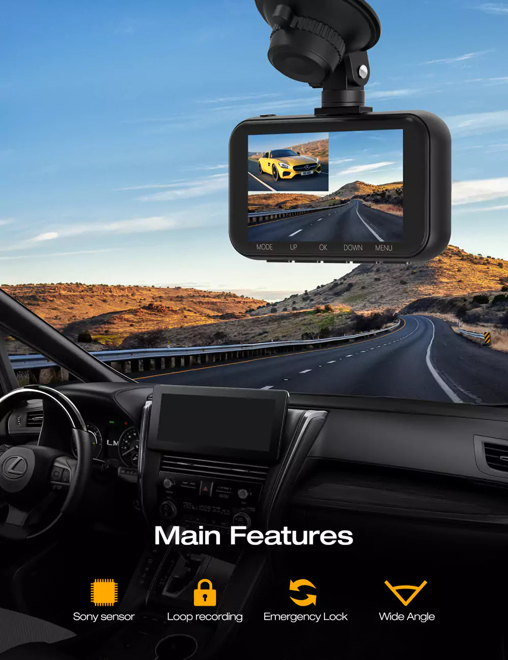 4K Front and 1080P Rear Dash Camera