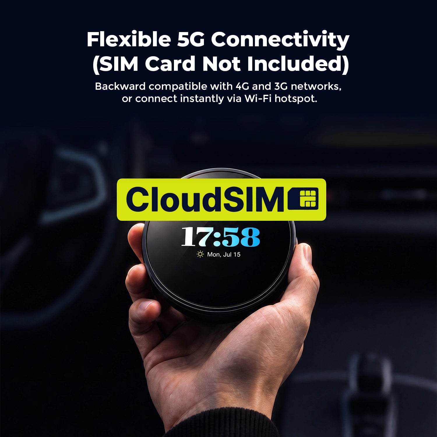 LAMTTO RC31 5G LTE CloudSIM car AI box offering flexible network connectivity for in-car streaming